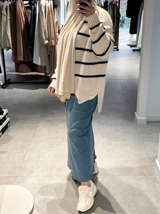 Oversized trui stripe