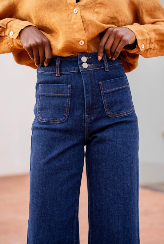 Petite- large flare jeans