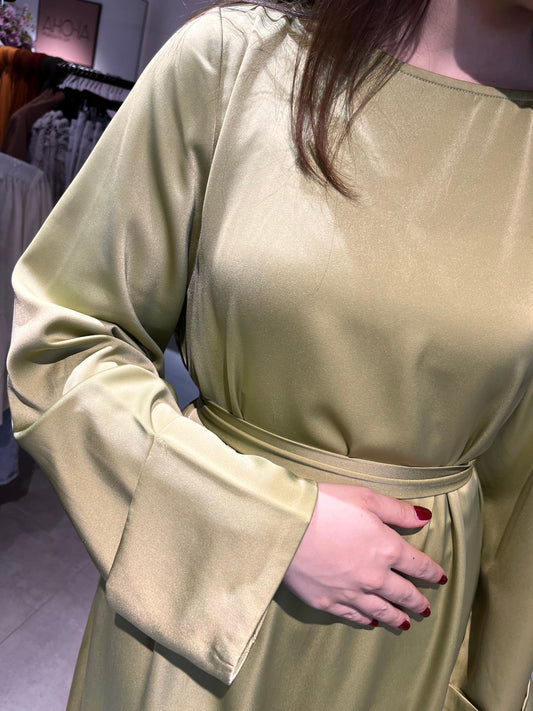 Abaya satin Green